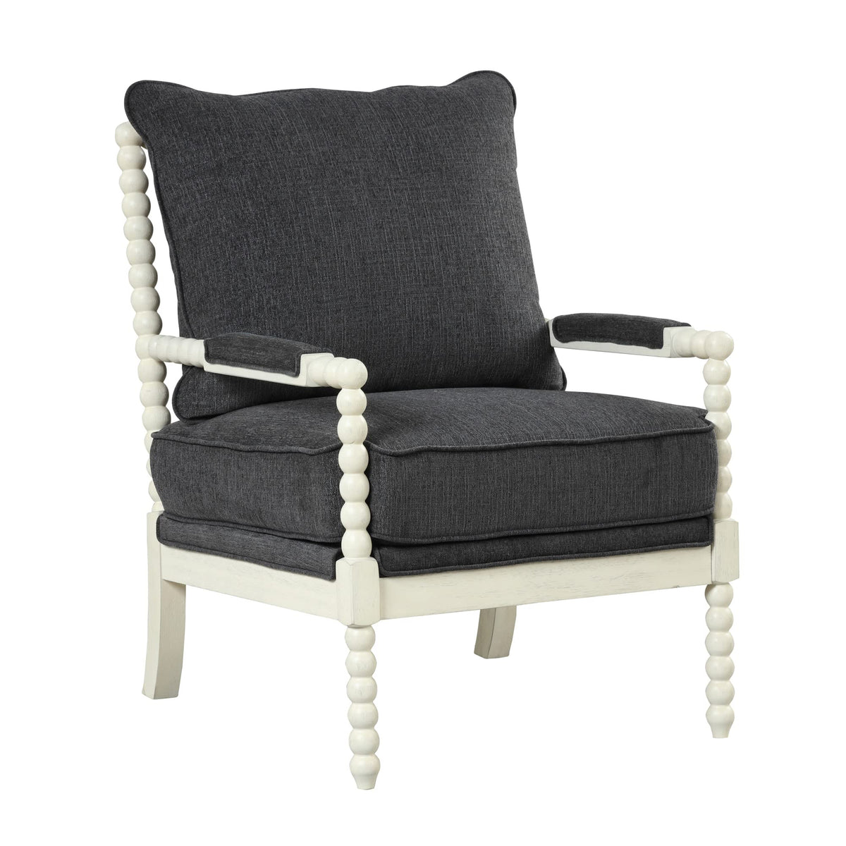 Hanako Accent Chair in Charcoal And Off White