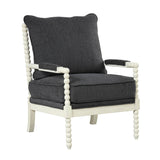 Hanako Accent Chair in Charcoal And Off White