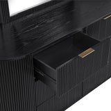 Quintet 5-Piece Modern Mid Century Fluted Bedroom Furniture Set - front view