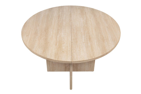 Camden 47.5 Inch Round Dining Table Modern Scandinavian Style in Light Oak - angle view