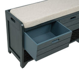 Delport 32" Transitional Modern Wooden Storage Bench - detail view