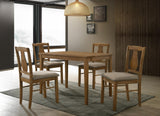 Solana 5-Piece Dining Set in Antique Natural Oak