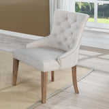 ZOEYBEC Linen Dining Bench in Beige - front view