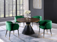 Henrietta 5 Piece Dining Set 48" Round Oak Dining Table in Green - front view