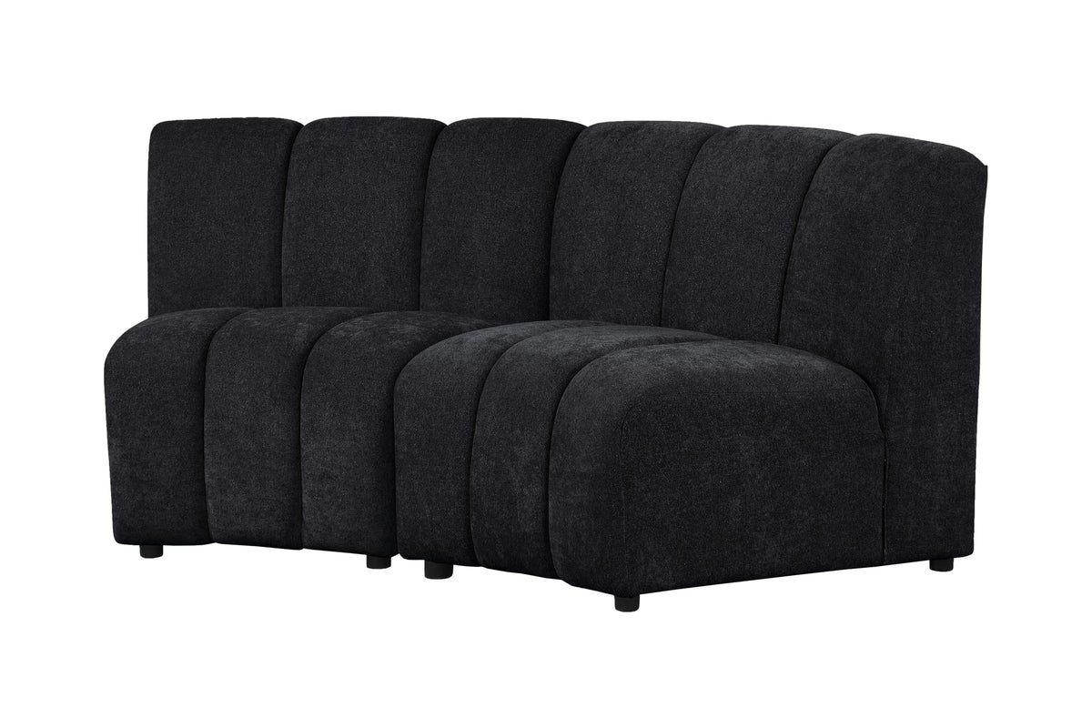 Sullessa Modern Modular Armless Living Room Chair in Black - angle view - Black