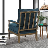 Hanako Accent Chair in Blue And Natural Oak - room setting