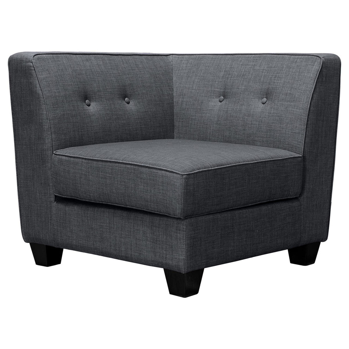 Vendome Fabric Upholstered Modular Corner-Piece in Gray