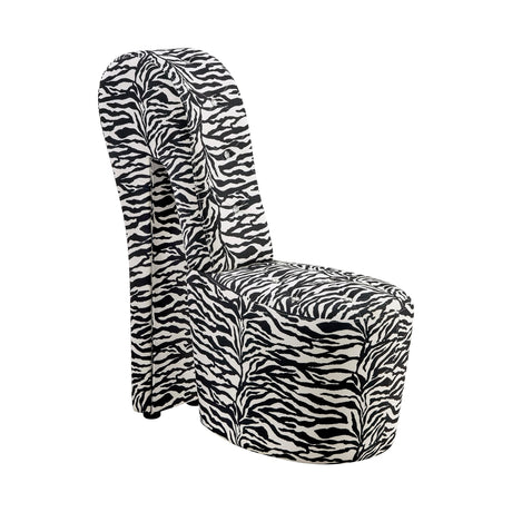 Tristam 40" Modern Glam High Heel Lounge Chair in Zebra