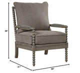 Hanako Accent Chair in Taupe And Antique Grey - side view