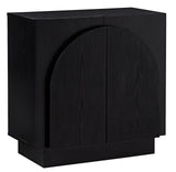 Questa 31" Scandinavian Mid Century 2-Door Wood Grain Cabinet