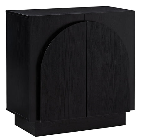 Questa 31" Scandinavian Mid Century 2-Door Wood Grain Cabinet