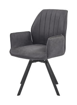 Chidimma 19" Swivel Dining Arm Chair in Gray - detail view