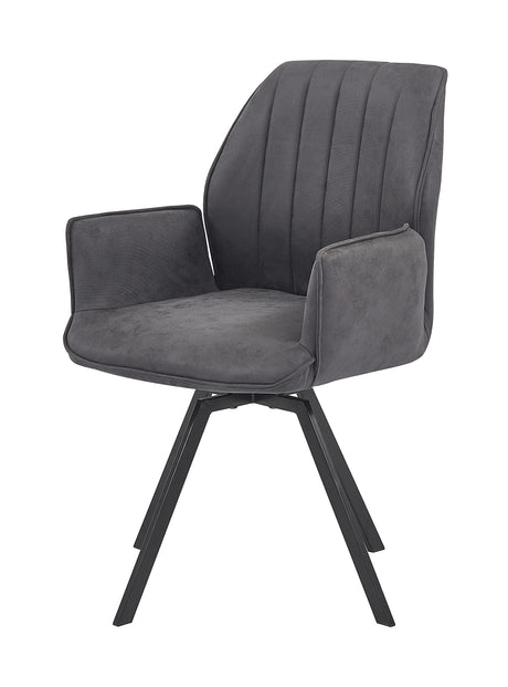 Chidimma 19" Swivel Dining Arm Chair in Gray - detail view