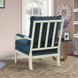 Hanako Accent Chair in Blue And Off White - room setting