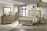 Dove 2-Drawer Wood Nightstand in Rustic Beige — coordinating room inspiration; other furniture sold separately