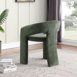 Cecile Contemporary Accent, Soft Chenille Fabric Upholstered in Green - room setting
