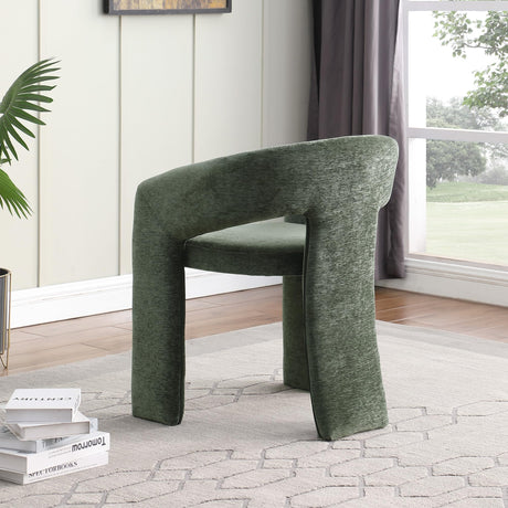Cecile Contemporary Accent, Soft Chenille Fabric Upholstered in Green - room setting