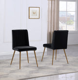 Adaline Mid-Century Modern Wood Veneer 5 Pcs Round Dining Set in Black - side view