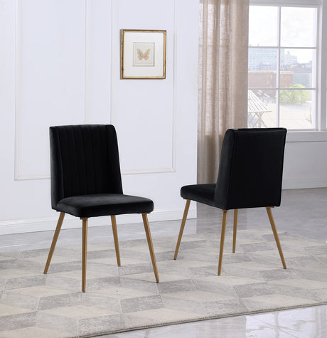 Adaline Mid-Century Modern Wood Veneer 5 Pcs Round Dining Set in Black - side view