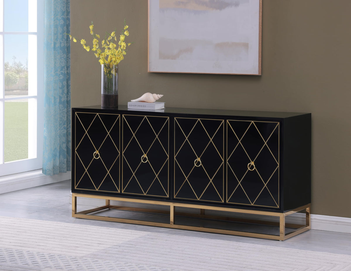Tabitha 64" Modern Lacquer Sideboard Buffet Cabinet - close-up