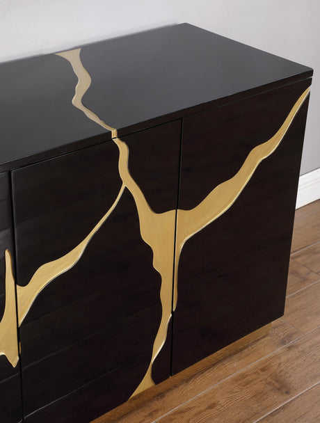 Taylor 66" High Gloss Lacquer Sideboard - close-up