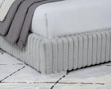 Uphoria Rabbit Velvet Modern Upholstered Queen Bed - back view