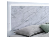Luna 88.5" California King Bed Frame, White Lacquered Gloss - angle view