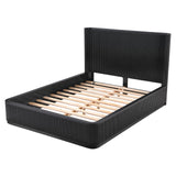 Quintet 89" Long Modern Fluted Platform Queen Bed Frame