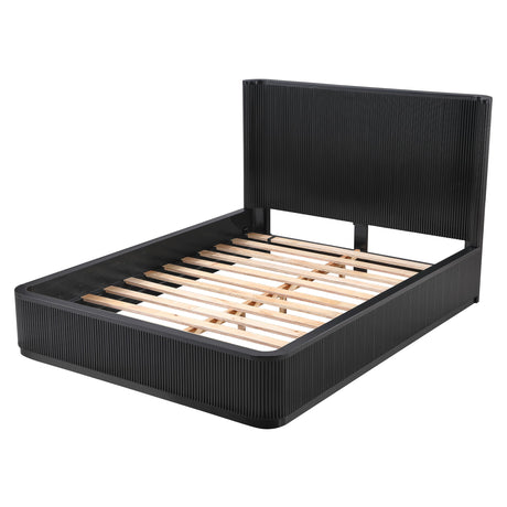 Quintet 89" Long Modern Fluted Platform Queen Bed Frame