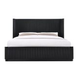 Quintet 89" Long Modern Fluted Platform Queen Bed Frame - side view