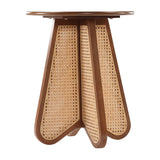Linh Rattan End Table in Walnut - angle view