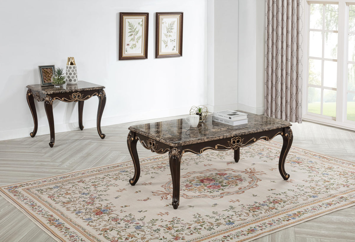 Tlerra 28" Square Victorian Classic Living Room End Table - front view