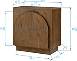 Questa 31" Scandinavian Mid Century 2-Door Wood Grain Cabinet - side view