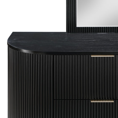 Quintet 5-Piece Modern Mid Century Fluted Bedroom Furniture Set - close-up