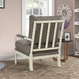 Hanako Accent Chair in Taupe And Off White - room setting