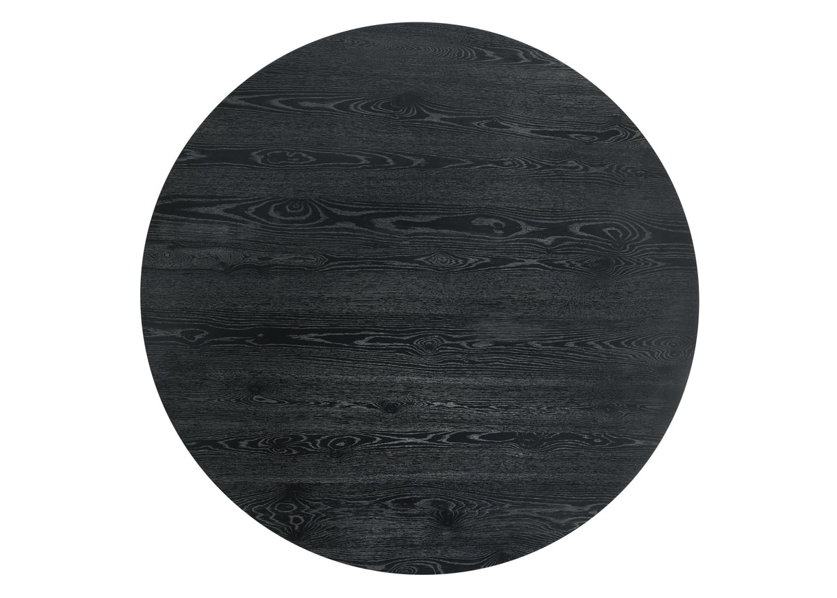 Terra 59" Transitional Round Dining Table with Pedestal Base in Ebony Black - angle view