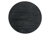 Terra 59" Transitional Round Dining Table with Pedestal Base in Ebony Black - angle view