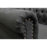 Venice 2 Piece Upholstered Sofa Set in Charcoal - angle view