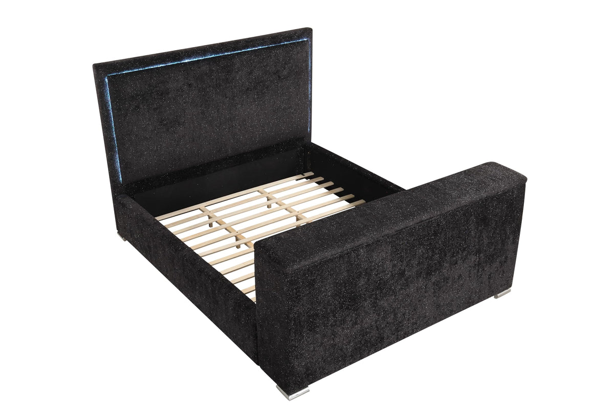 Yureya Upholstered Modern Platform Bed Frame with Hidden TV Lift Storage, California King… - front view