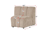Sullessa Modern Modular Armless Living Room Chair in Camel - side view