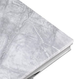 Chihiro Contemporary Grey Rectangular Stone Console Table in Silver - detail view