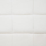 Ctalon Queen Fleece Upholstered Bed Frame, Low Profile in Cream - close-up