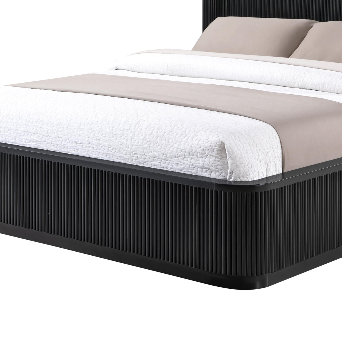 Quintet 5-Piece Modern Mid Century Fluted Bedroom Furniture Set - angle view