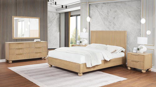Daplen 22" Scandinavian Modern Nightstand, 2 Drawers in Light Oak