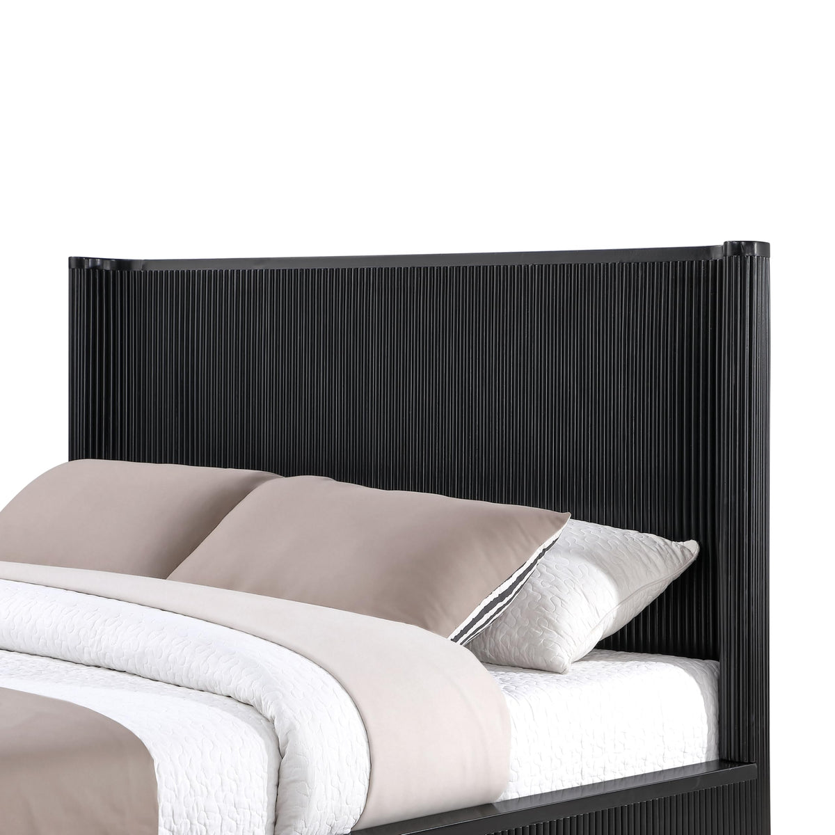 Quintet 5-Piece Modern Mid Century Fluted Bedroom Furniture Set - side view
