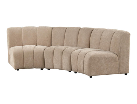 Sullessa Modern Modular Armless Living Room Chair in Camel - back view