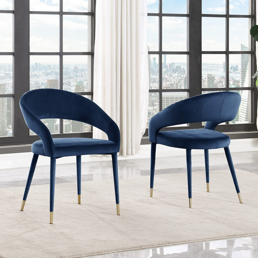 Joel Contemporary Dining Chair - Set of 2 in Navy - Dining Room Seating