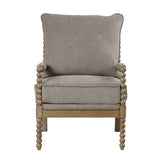 Hanako Accent Chair in Taupe And Natural Oak - detail view