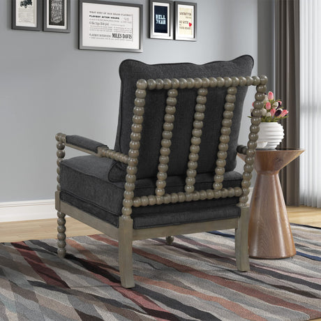 Hanako Accent Chair in Charcoal And Antique Grey - room setting