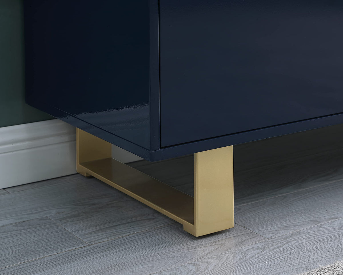 Modern Wood Sideboard in Navy - side view